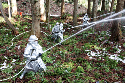 【写真】林野火災訓練の様子