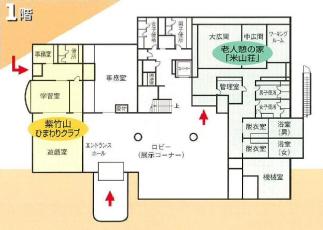 駅南コミュニティセンターの1階フロアマップ