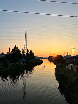 揺れる夕空