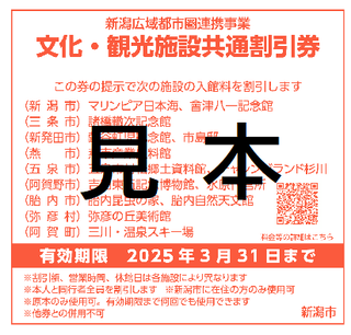 令和6年度　文化・観光施設共通割引券 見本