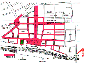 自転車等放置禁止区域図