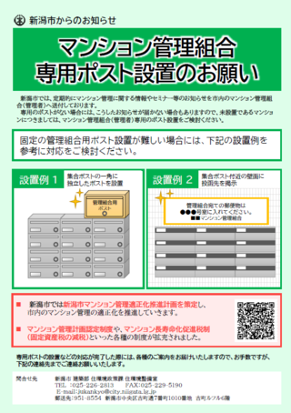 マンション管理組合専用ポスト設置のお願い